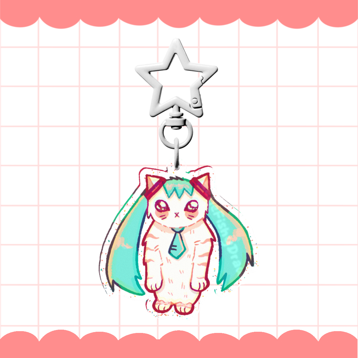 Miku Cat Keychain