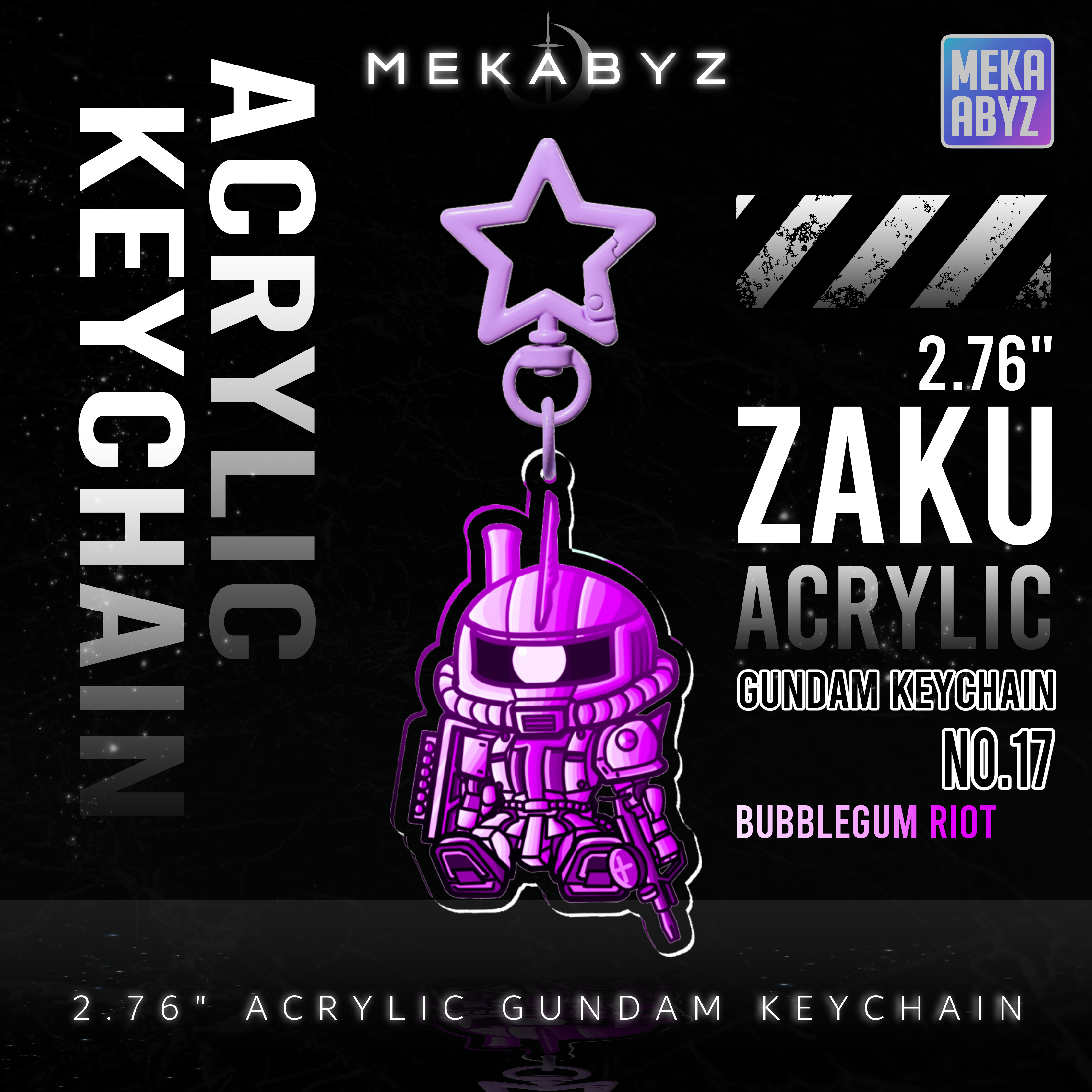 Zaku Gundam Keychain MEKABYZ (Bubblegum Riot)