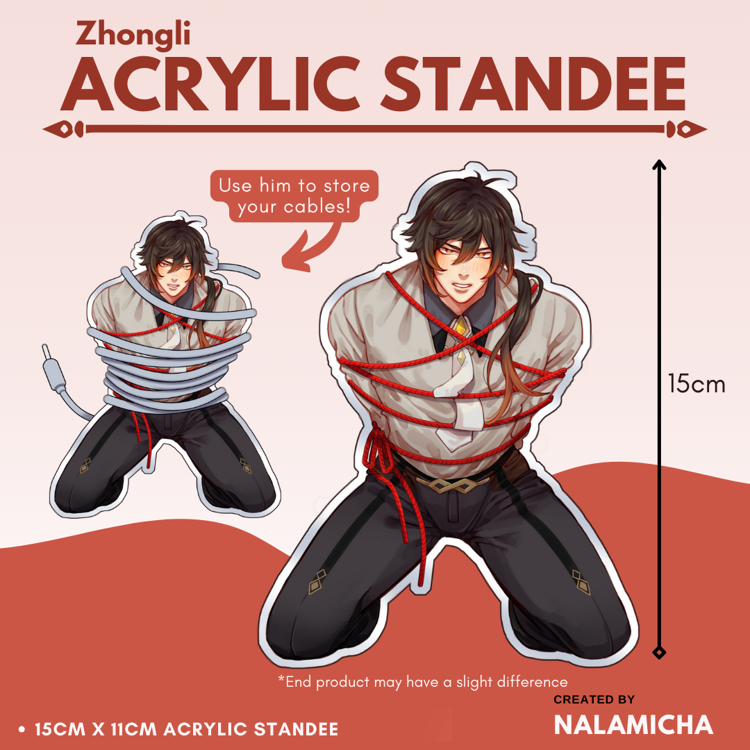 Zhongli Tied up Acrylic Standee 15cm Cable Organizer Genshin Impact Fanmerch