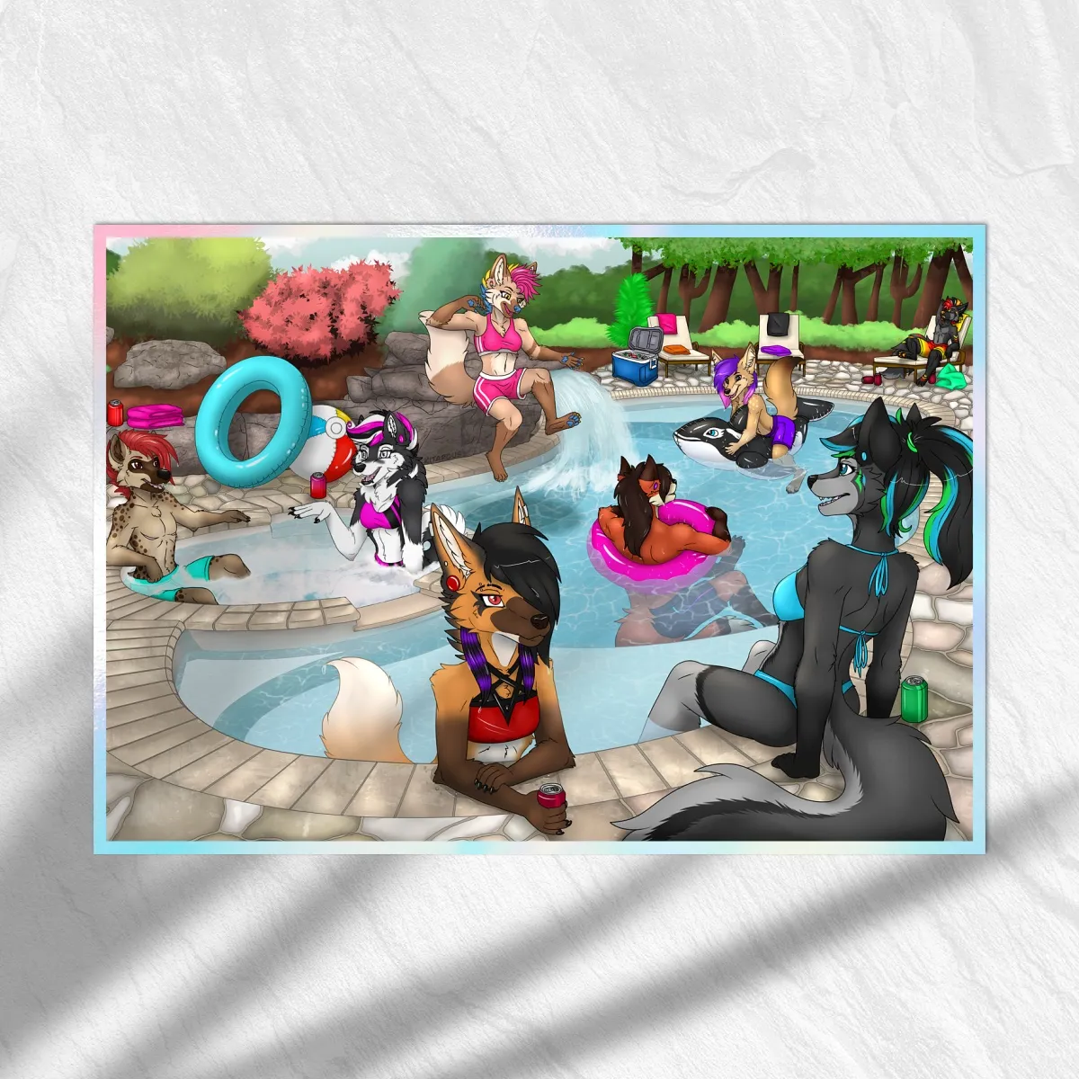 Pool Party - Art Board with Rainbow-Edge