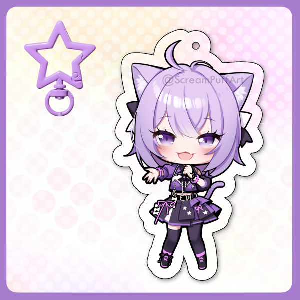 Nekomata Okayu Idol Keychain