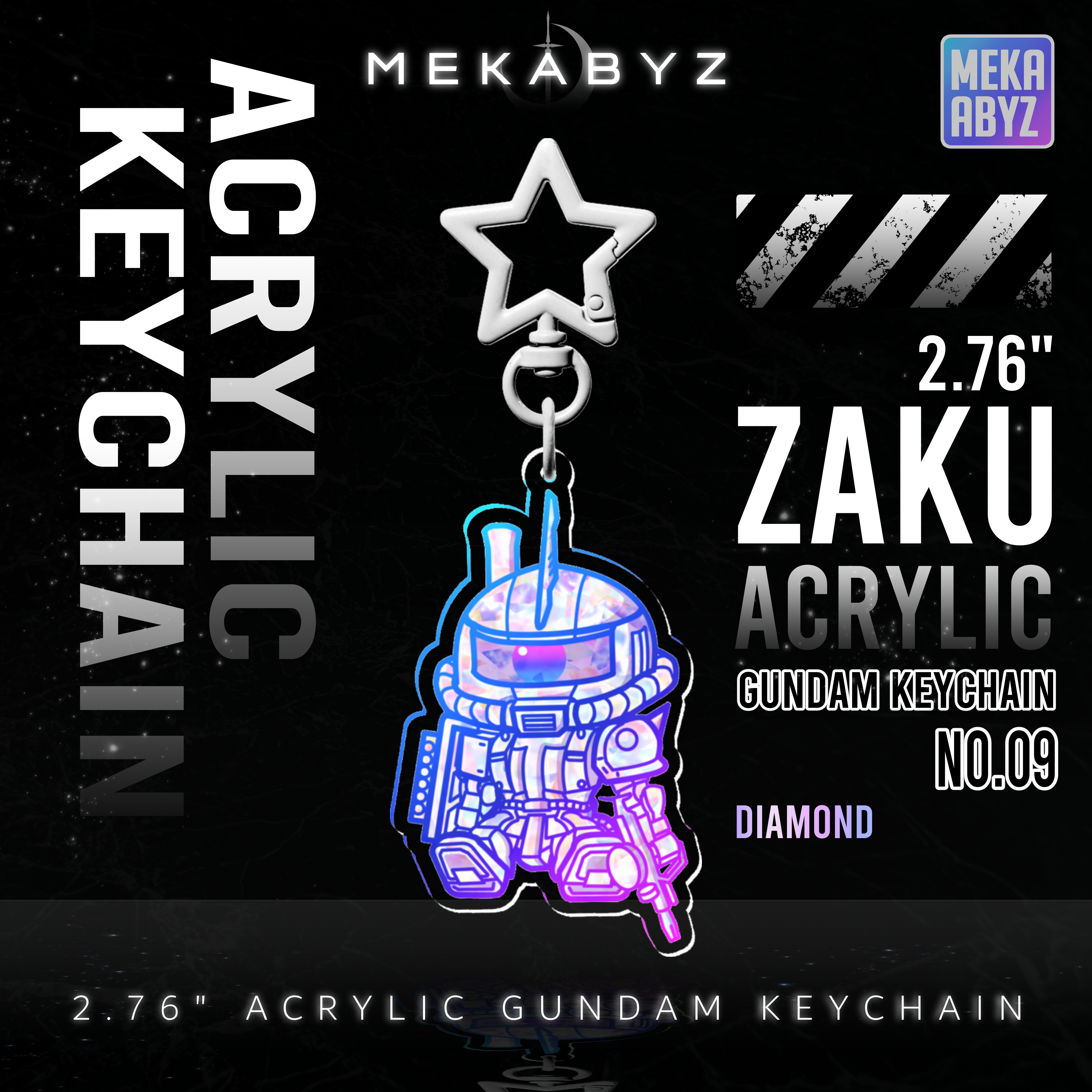 Zaku Gundam Keychain MEKABYZ (Diamond)
