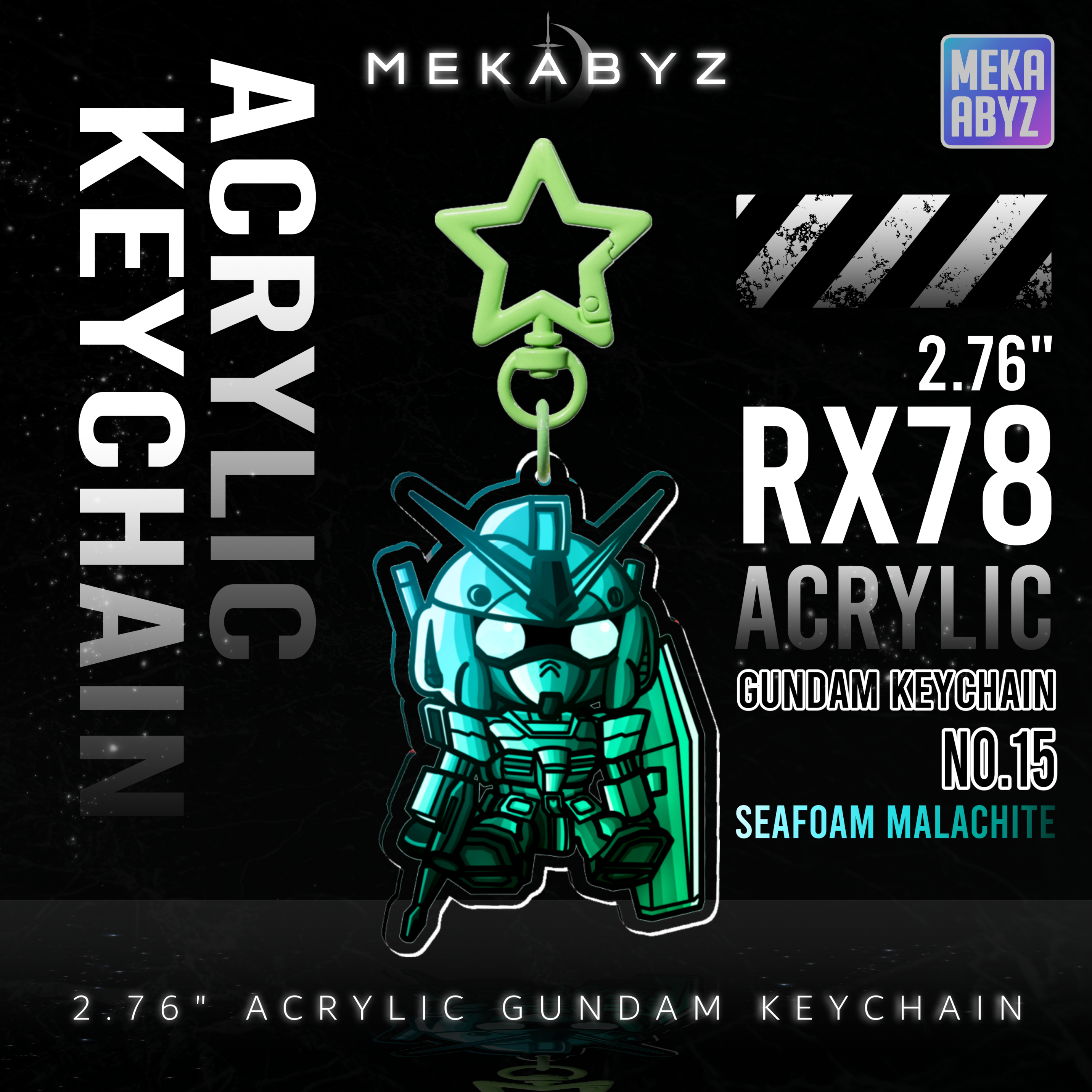 RX78 Gundam Keychain MEKABYZ (Seafoam Malachite)