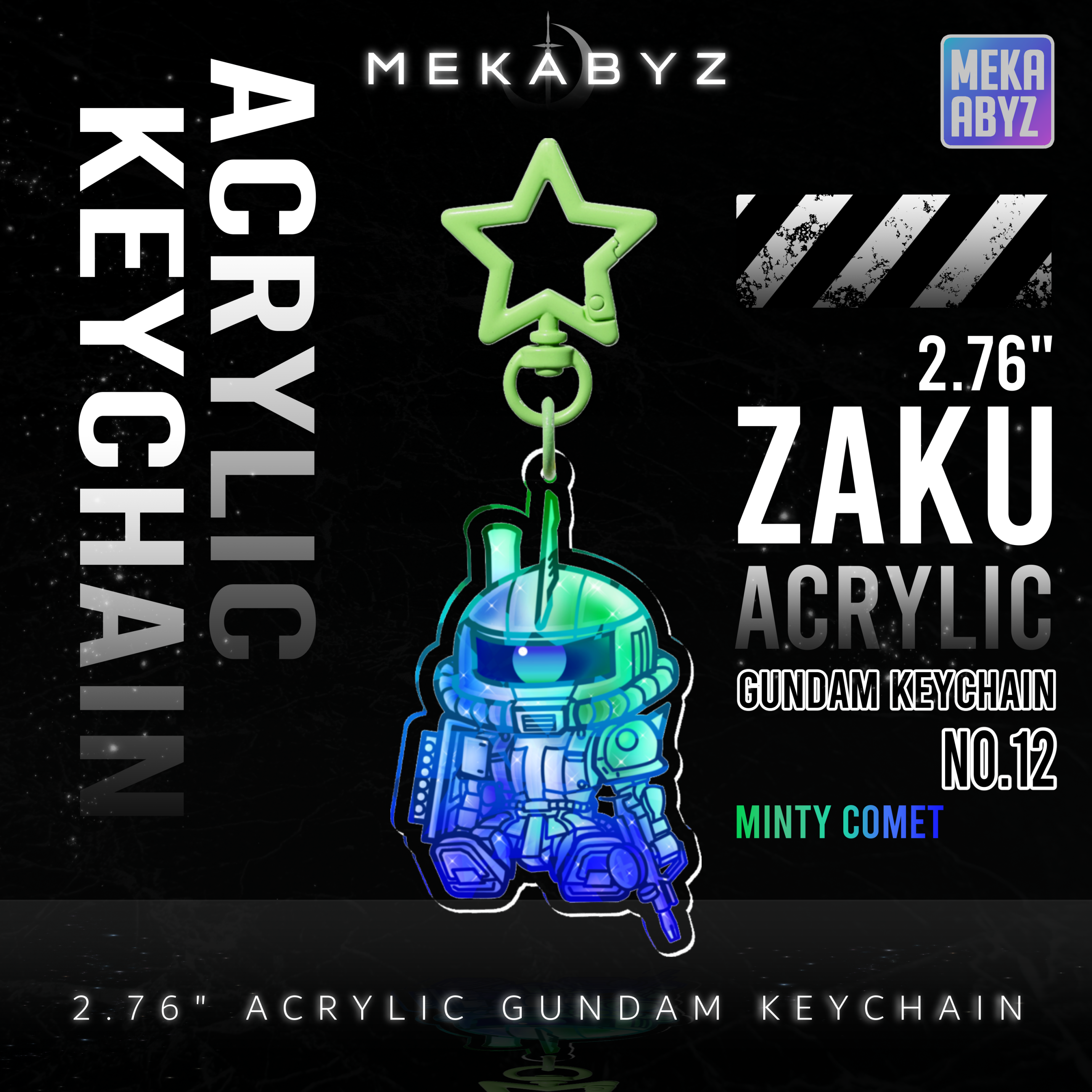 Zaku Gundam Keychain MEKABYZ (Minty Comet)