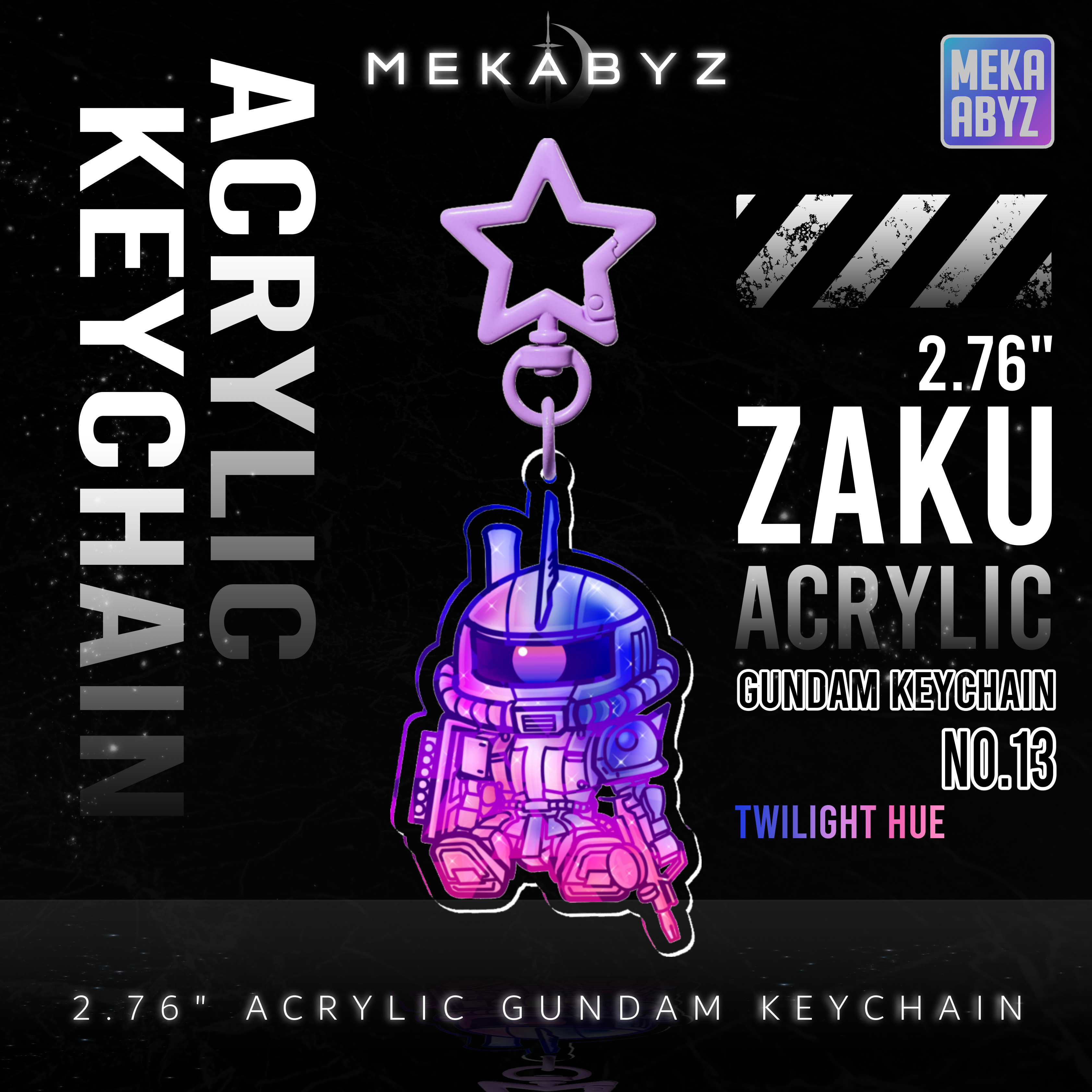 Zaku Gundam Keychain MEKABYZ (Twilight Hue)