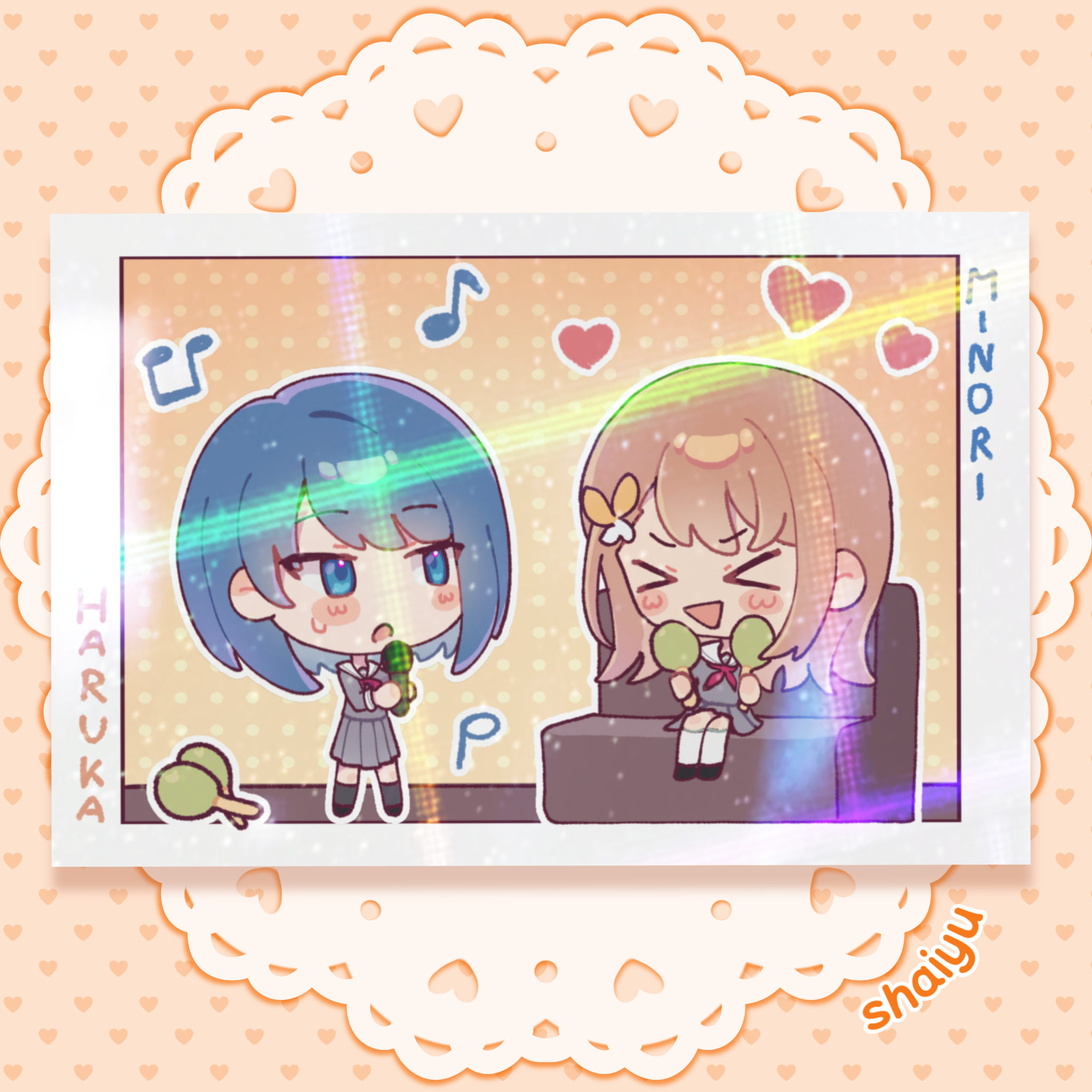 Haruka and Minori Stickers Sheet