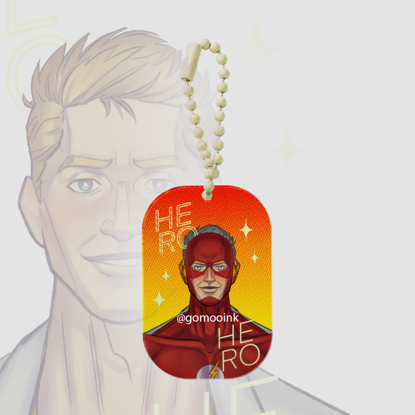 6CM Aarry Bllen Fast Guy Full Bleed Acrylic Keychain Fan Made Unofficial 