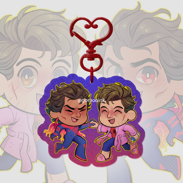 6CM Arachnid Fathers Colored Edge Glitter Acrylic Keychain Fan Made Unofficial 