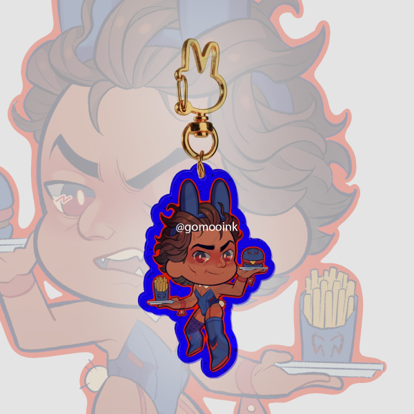 6CM Future Arachnid Spider Bunny Colored Edge Glitter Acrylic Keychain Fan Made Unofficial 