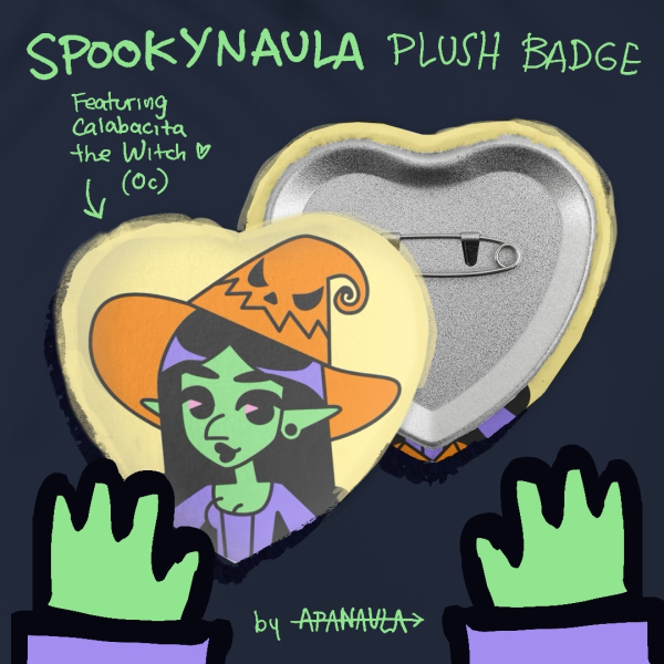 Calabacita the Witch Heart Plush Badge
