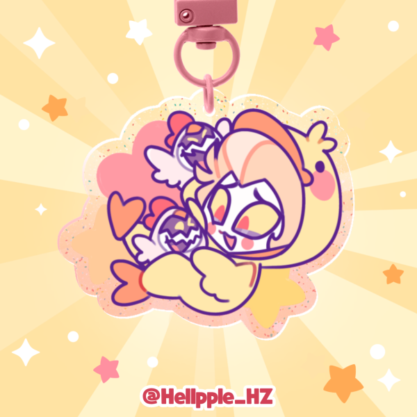 Chick Chibi Lucifer Glitter Acrylic Keychain