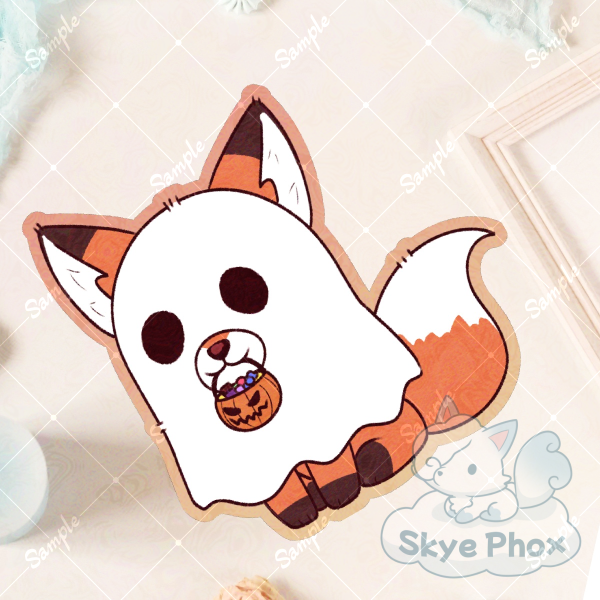 Trick-or-Treat Halloween Fox | Colored Edge Die Cut Stickers
