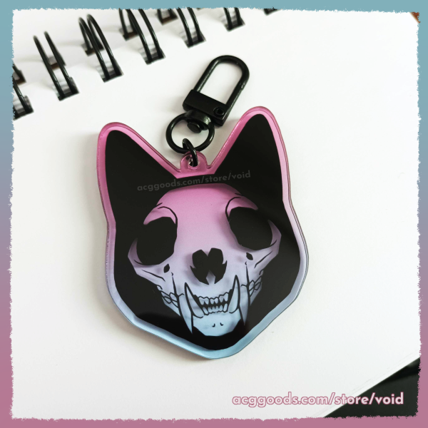CAT SKULL Transparent Acrylic Charm Pastel