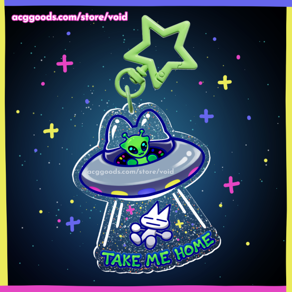 TAKE ME HOME UFO Acrylic Glitter Charm