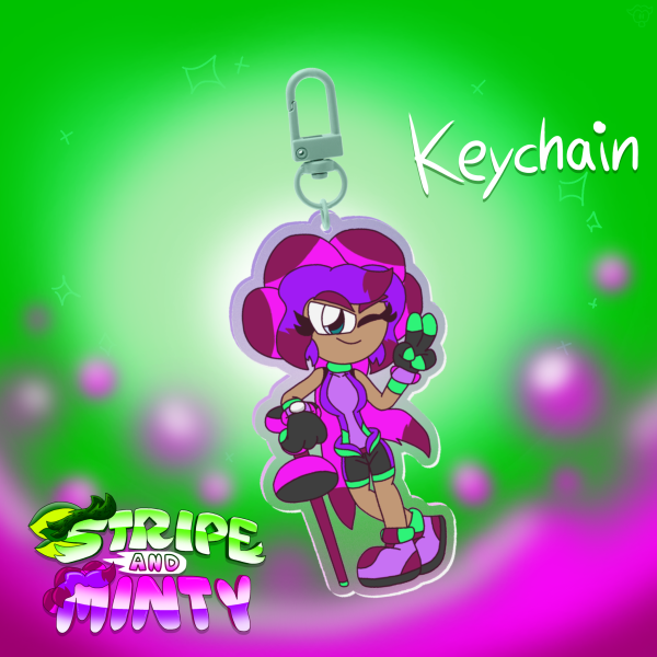 Minty Flower Acrylic Keychain