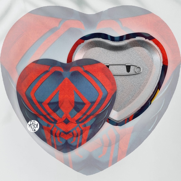 Future Spider Inspired Chest Heart Shape Plush Badge