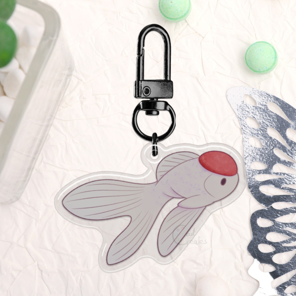 Red Cap Oranda - Epoxy Keychain