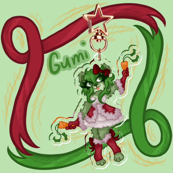 ⭐️ Christmas Gumi Glitter Keychain 🎄