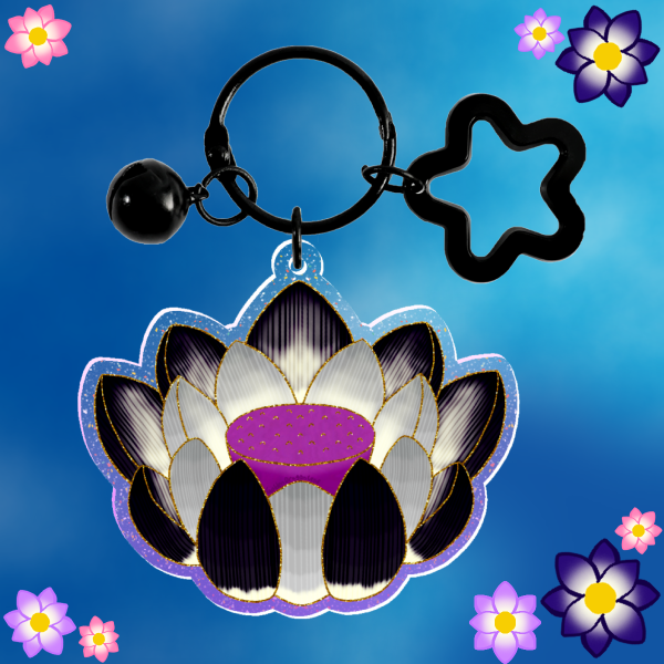 Demisexual Lotus ~ Glitter Acrylic Keychain