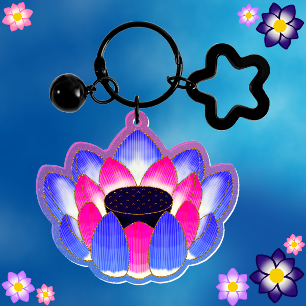 Omnisexual Lotus ~ Glitter Acrylic Keychain