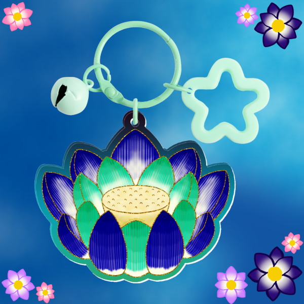 Gay Lotus ~ Glitter Acrylic Keychain