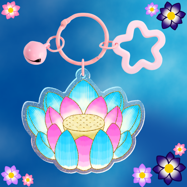 Transgender Lotus ~ Glitter Acrylic Keychain