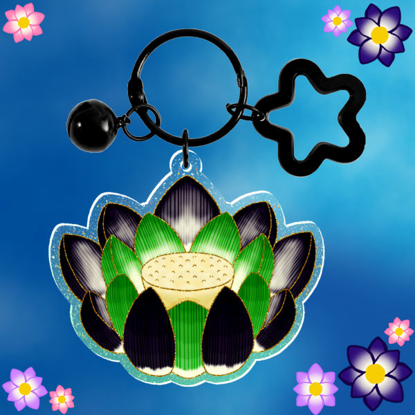 Aromantic Lotus ~ Glitter Acrylic Keychain