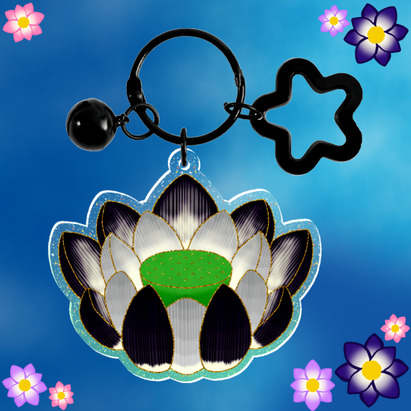 Demiromantic Lotus ~ Glitter Acrylic Keychain