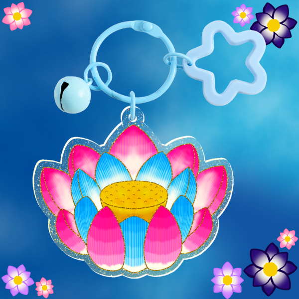 Pan Lotus ~ Glitter Acrylic Keychain