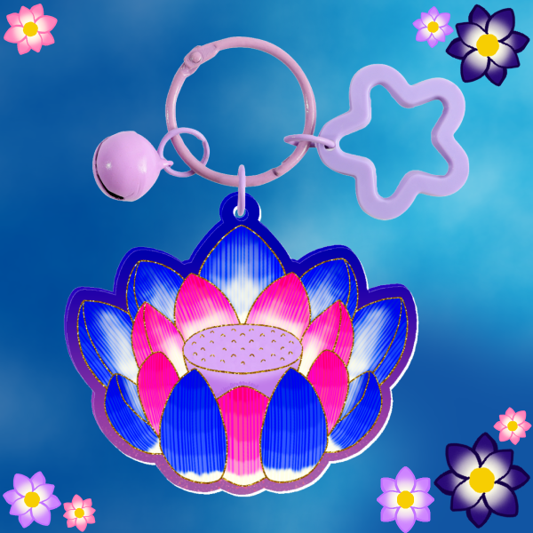Bisexual Lotus ~ Glitter Acrylic Keychain
