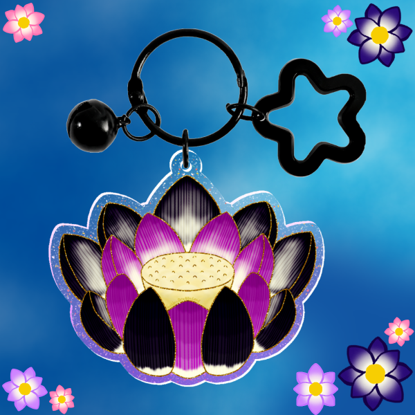 Asexual Lotus ~ Glitter Acrylic Keychain