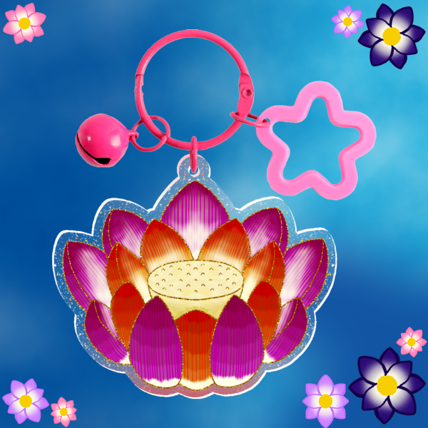 Lesbian Lotus ~ Glitter Acrylic Keychain