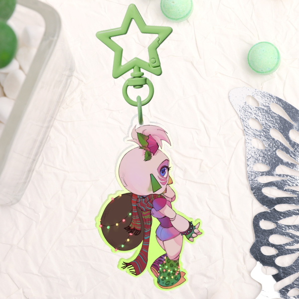 Glamrock Chica Christmas Keychain