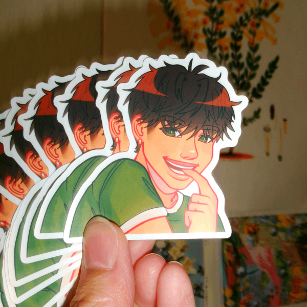 Troy Finger Bite Die Cut Sticker