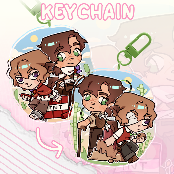 Double Sided Desert Duo Keychain