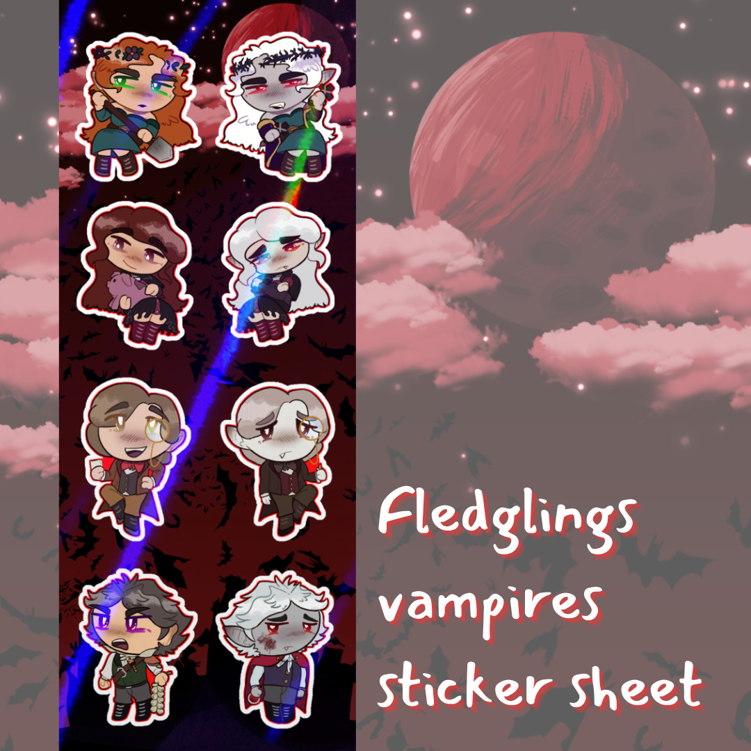 Vampires fledglings sticker sheet
