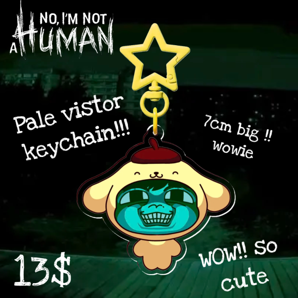 PomPom Pale Vistor Clear Acrylic Keychain