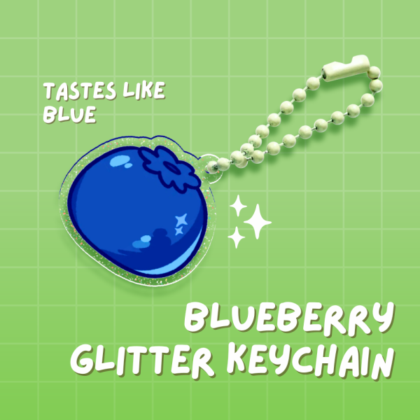 Blueberry - Glitter Acrylic Keychain
