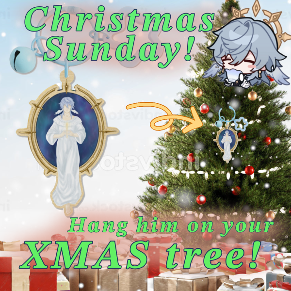 Christmas Sunday Keychain (wood)