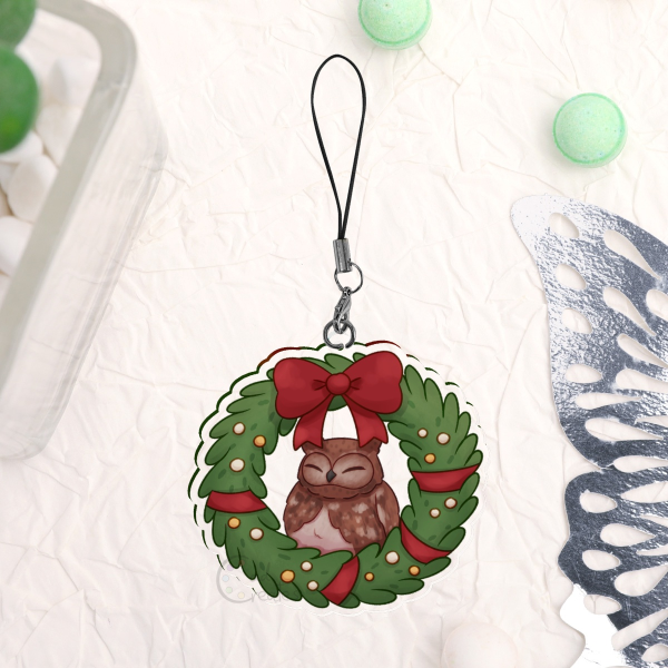 Festive Owl - Keychain