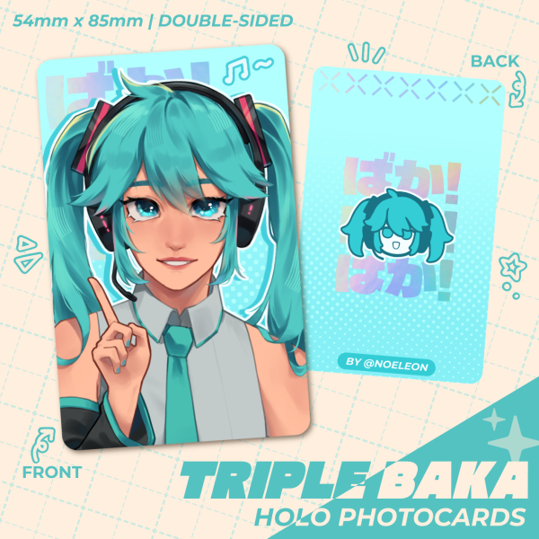 MIKU Triple Baka Photocard | Vocaloid
