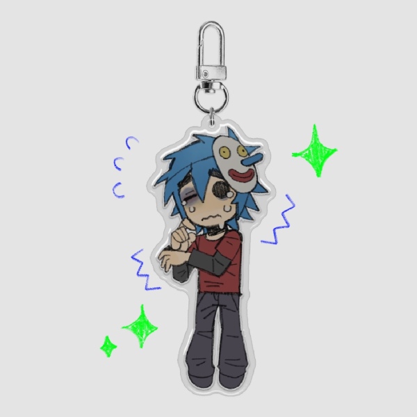 2D (Plastic Beach) Epoxy Keychain