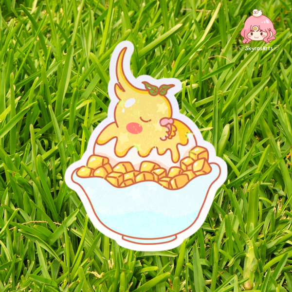Mango cockatiel bingsu holo sand sticker