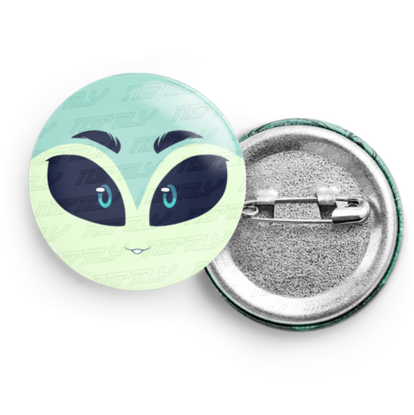 Alien Mascot Glossy Badge
