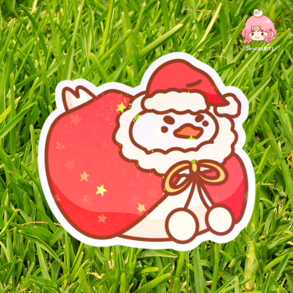 Santa duck holo sand sticker