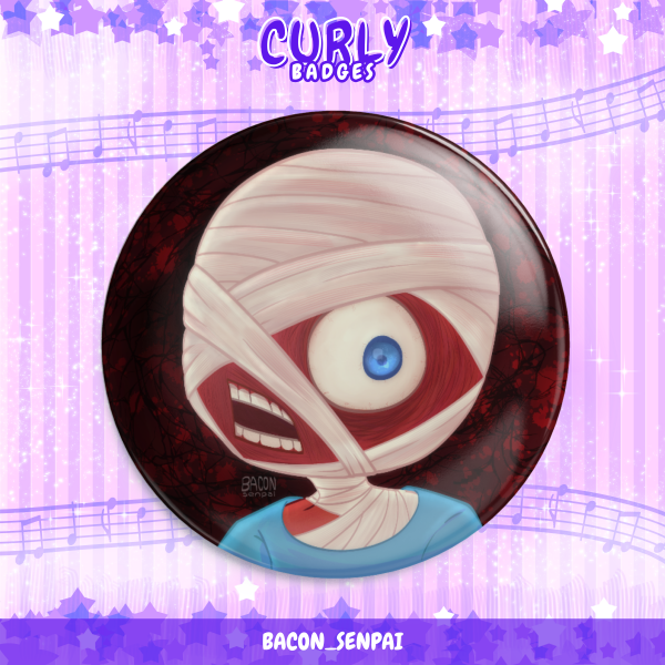 CURLY HOLOGRAPHIC BADGE
