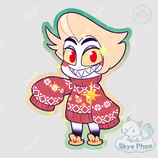 Lucifer Sinsmas Sweater | Colored Edge Die Cut Sticker with Star Effect