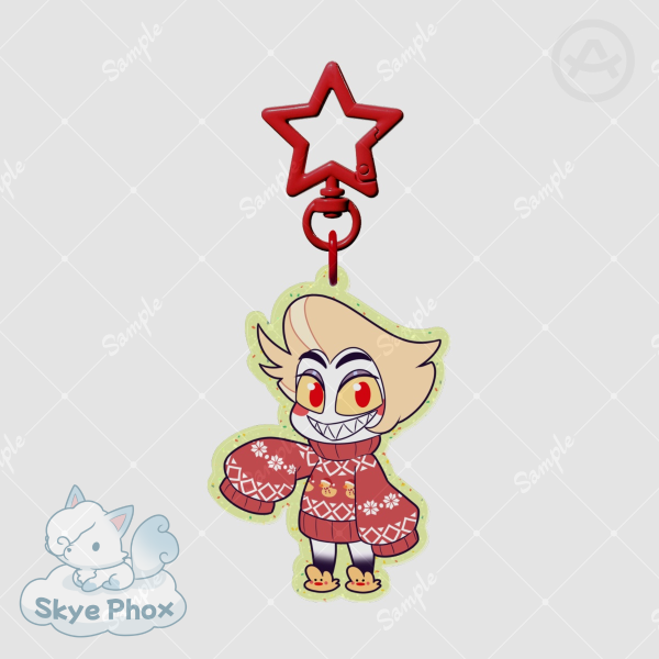 Lucifer Sinsmas Sweater | Glitter Colored Acrylic Keychain