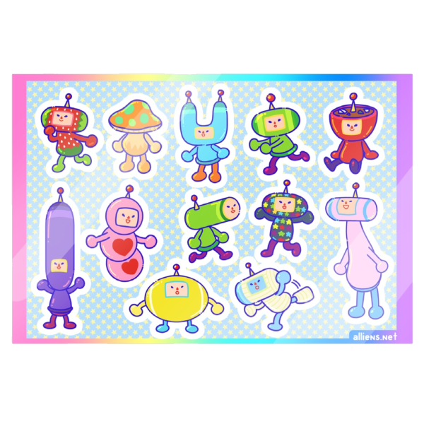 Katamari Cousins sticker sheet