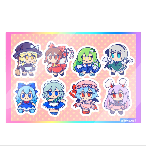 Touhou Fumo sticker sheet